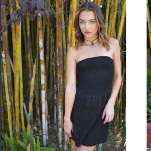 Boho Soul black strapless mini dress - Picture 2 of 2